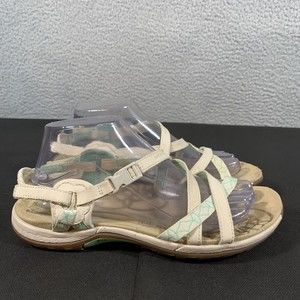 Merrell Sandals Womens 9 Jacardia Ivory Teal Sport Strappy Comfort J57596.